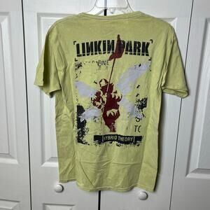 Linkin Park Shirt Yellow Green Gray Mens Medium Hybrid Theory